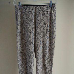 ZARA Tan Brown Snakeskin Animal Print High Elastic Waist Leggings EUC S